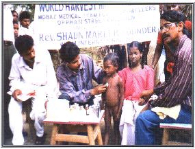 Child receiving medical treatment